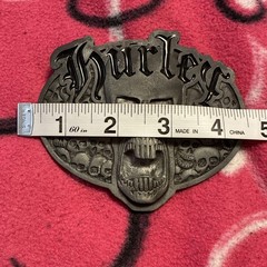 Vintage Y2K Hurley Gothic Skull Metal Belt Buckle [READ DESC.]