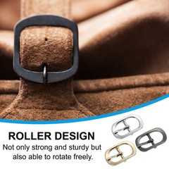 9Pcs 0.6&Prime; Single Prong Metal Roller Pin Belt Buckles Black/Silver/Light Gold
