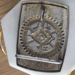 Vintage Bastian Bros Machinist And Aerospace A of M Solid Brass Belt Buckle USA