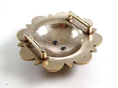 Silvertone & Brass Concho with Cross Buckle Unmarked