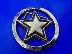 Famous Stars & Straps Five Point Star Logo See-Trough Silver Color Belt Buckle