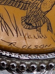 Vtg Mallard Duck Scrimshaw Style Belt Buckle Resin Wildlife Western Mens Olson