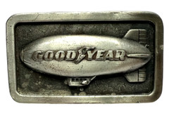 Vintage 1974 The Goodyear Blimp Tire & Rubber Co Pewter Belt Buckle