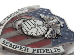 US Marine Corps Semper Fidelis Metal Enameled 3D Belt Buckle