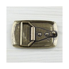 Scales Belt Buckle Rectangular Old Brass Vintage Look Solid Heavy Duty Metal