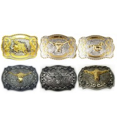 Western Mens Alloy Vintage Fashion Leather Belt Buckle Cowboy Pattern Metal NEW