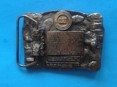 -RARE- Caterpillar Tractor Caterpillar Lift Trucks Vintage Belt Buckle NEW 1988