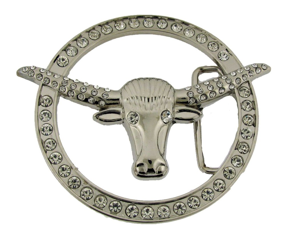 Texas Longhorn Bull Belt Buckles Mens Gold Silver Metal Western Cowgirl Cowboy