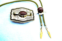 Western Belt Buckle and Bolo Set