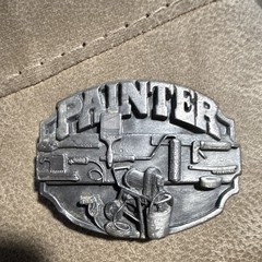 Painter Western Belt Buckle Silver Metal 1.5in V-50 Made in USA