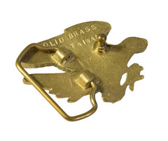 Vintage Solid Brass Flying Eagle Cutout Belt Buckle Western Cowboy Biker 1970s
