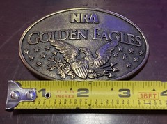 NRA Golden Eagles Commemorative Belt Buckle Brass USA