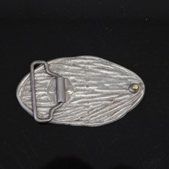 Dark Antique Silver Oval Belt Buckle Organic Textured Finish