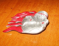 Flaming Skull Belt Buckle Blood Red Angry Skull Goth Halloween Biker Buckle