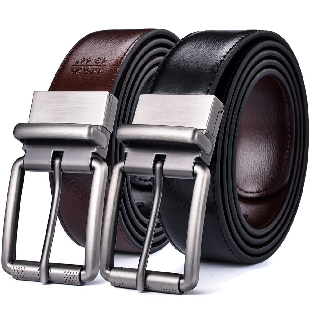 Beltox Men&rsquo;s Genuine Leather 34-36, Black Coffee With Brushed Roller Buckle