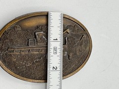Vintage Collectible Tractor 1977 Bergamot Gray Metal Belt Buckle