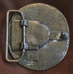 *** Woman and Ship Brass-Colored Belt Buckle