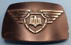 Winged Eagle Shield Vintage Chrome Brand Belt Buckle