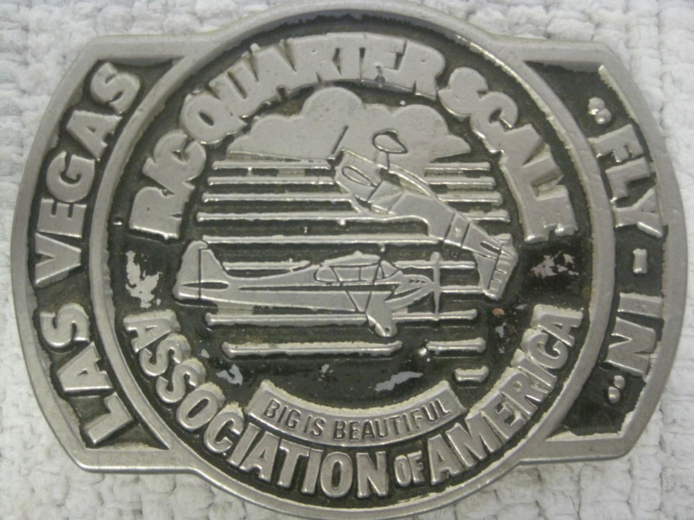 Las Vegas Fly-In R/C Quarter Scale Airplane Belt Buckle 3 1/4&Prime; x 2 1/2&Prime;