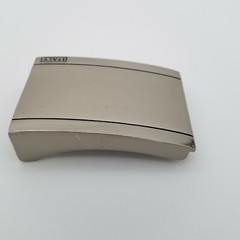 Silver Tone 2.5&Prime; x 1.75&Prime; Belt Buckle Square Marked ITALY for 40cm Belt or 1 5/8&Prime;