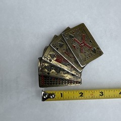 Vintage Great American Buckle Co Belt Buckle Mens Gold Poker Cards 1979 USA