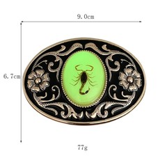 Belt Buckle Men Luminous 3D Scorpion Western Cowboy Belt Buckle for Unisex US