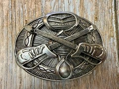 Crossed Sword&rsquo;s Weapon Gothic Punk Vibe Silver Color Silver Dagger Belt Buckle