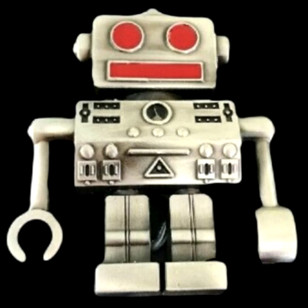 Silver 3D Red Robot Cartoon Belt Buckle Belts Buckles