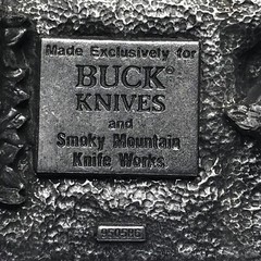 Vintage Buck Knife Belt Buckle ~ Smokey Mt Knife Works ~ 950586 ~ 2 7/8 x 2 1/4