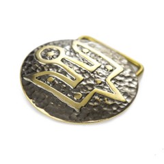 Brass belt buckle Yaroslav trident, Ukrainian symbol, Grand Prince of Kyiv