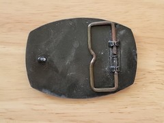 Vintage RO Belt Buckle Silver Pewter Look