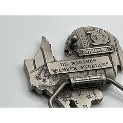 Vintage 1991 US Marines Semper Fidelis EGA Belt Buckle Great American Products