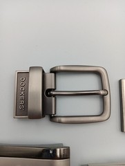 Lot of 4 Mens Assorted Designer Brands Chrome Metal Silver Belt Buckles