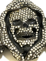 RT Signed Skull Rhinestones Pirate Costume Party Buckle Men&rsquo;s Fashion