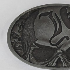 Skull Belt Buckle Metal Oval Lead-Free Gothic Design 5&Prime;x3&Prime;