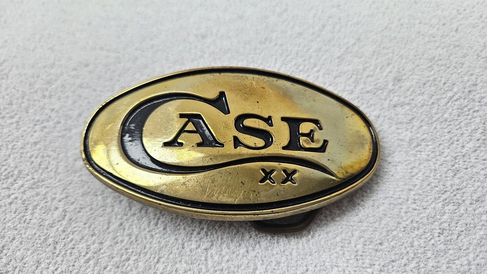 Case Belt Buckle Mens Gold Tone Solid Brass Oval Western Logo Case XX Taiwan