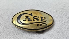 Case Belt Buckle Mens Gold Tone Solid Brass Oval Western Logo Case XX Taiwan