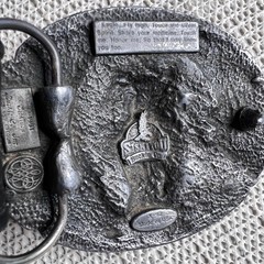 Vintage 1991 Siskiyou Eagle Spirit Native American Pewter Belt Buckle Black 30