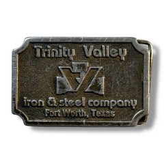 Vintage Hit Line Belt Buckle Trinity Valley Iron & Steel Co Gray Pewter