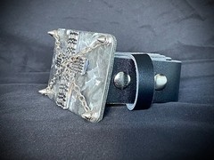 “Marked by the Cross” Belt Buckle Gothic Industrial Cross OOAK Darren McNeese