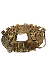Kalan Beer Pong Champ w/ Built In Bottle Opener 2.5&Prime;x4&Prime; Oval Belt Buckle