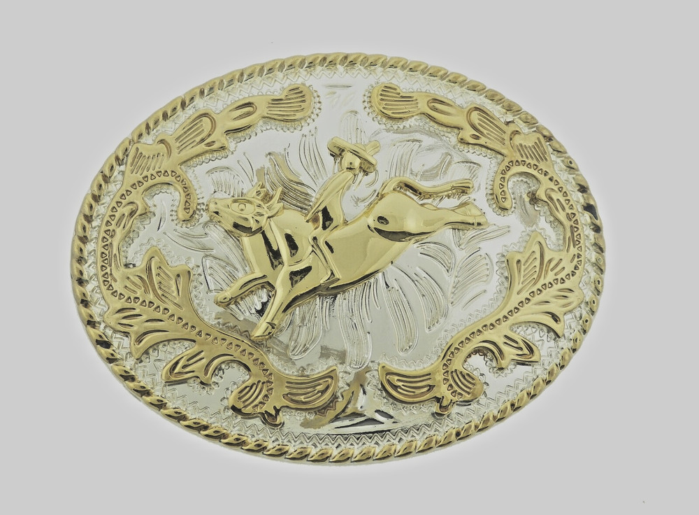 Rodeo Belt Buckle Gold Silver Metal Cowgirl Cowboy Men Women Vintage Texas State