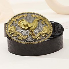 Rooster Gold Tone Western Belt Buckle for Men, Cool Cowgirl & Rodeo Styles