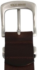 Solid Brass Buckle and Keeper Quality Full Grain Genuine Leather Belt 41004. BLK
