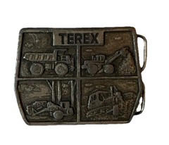 TEREX by GM Heavy Equipment Belt Buckle Silver Tone Unbranded USA 3” x 2” VTG