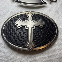 Gothic Black with Silver Cross Belt Buckles Lot Of 2