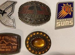 Vintage Lot of 10 Nice Style Belt Buckles, Tractor, Basketball, American, More