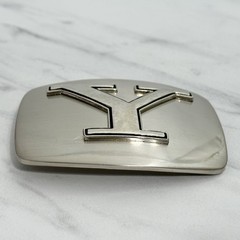 Letter Y Initial Monogram Silver Tone Belt Buckle Western – 3.16&Prime; x 2.78&Prime;