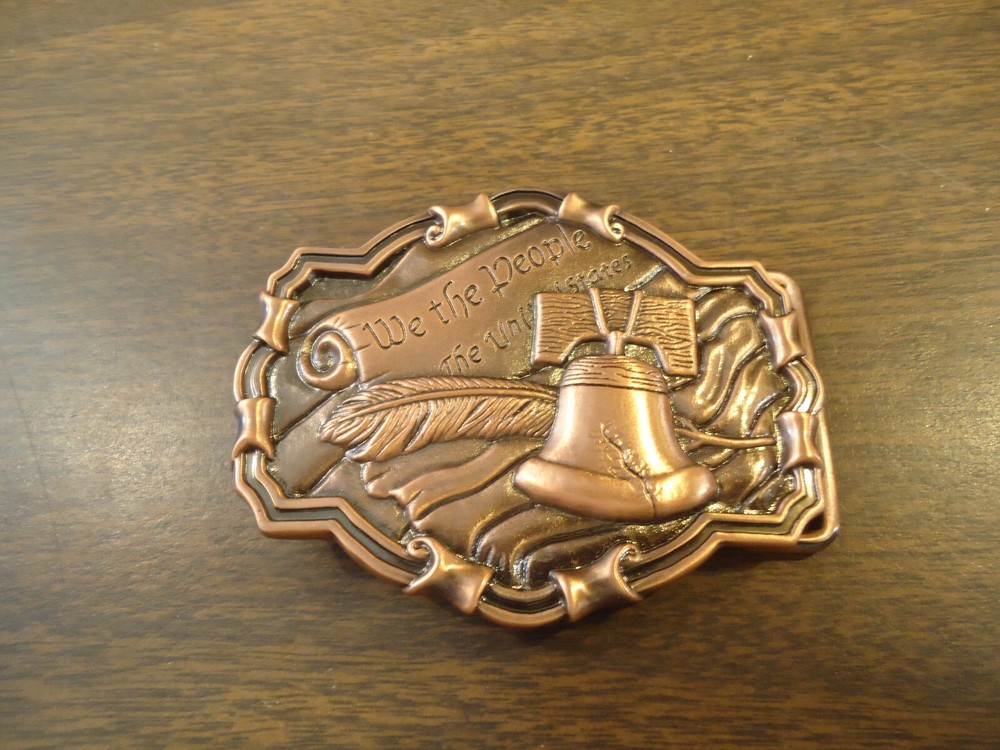 NEW BELT BUCKLE COPPER FINISH CONSTITUTION Liberty Bell