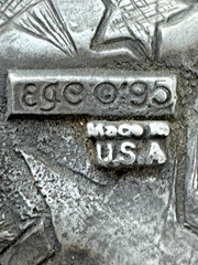Vintage 1995 EGE Soaring Bald Eagle Silver Belt Buckle Made in USA Rockabilly 3D